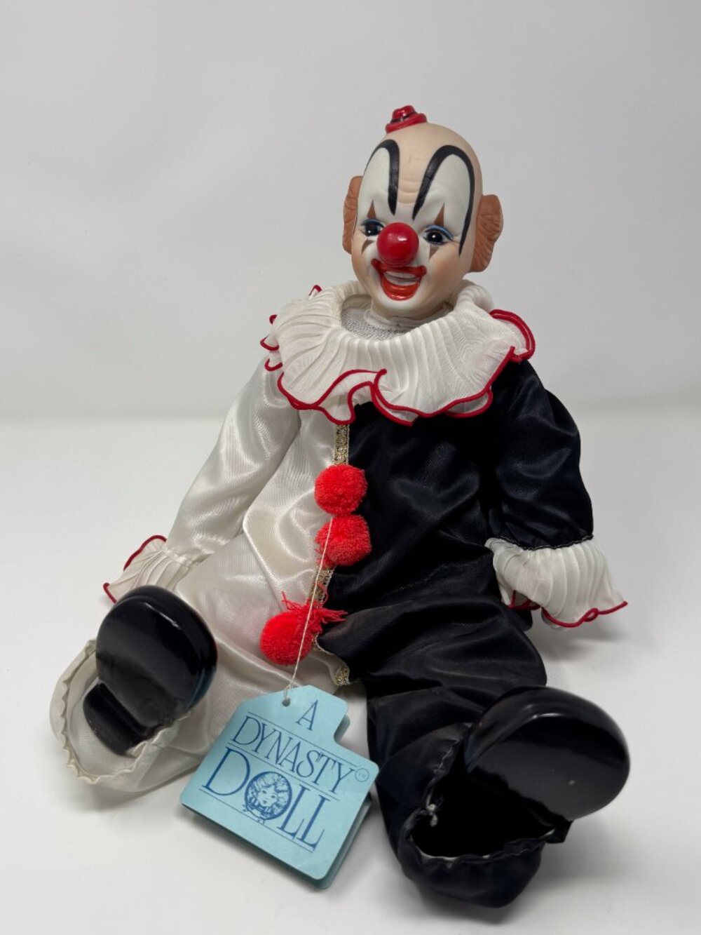 Vintage Dynasty Clown Doll Porcelain 1983 Cardinal Sitting Clown